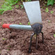 Gardening tools, short steel handle, small hoe, dual-purpose pick, gardening, vegetable and flower rake, soil loosening, weeding, agricultural tools