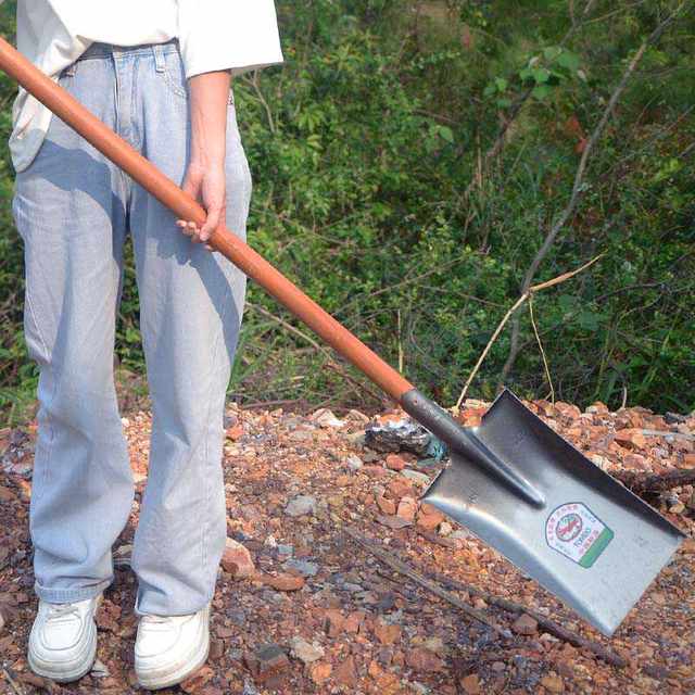 Flat-head shovel shovel all-steel agricultural shovel square digging tree manganese steel steel shovel shovel digging soil shovel soil planting flowers and vegetables
