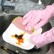Household dishwashing gloves women's kitchen rubber latex housework laundry waterproof plastic rubber durable plus velvet thickening
