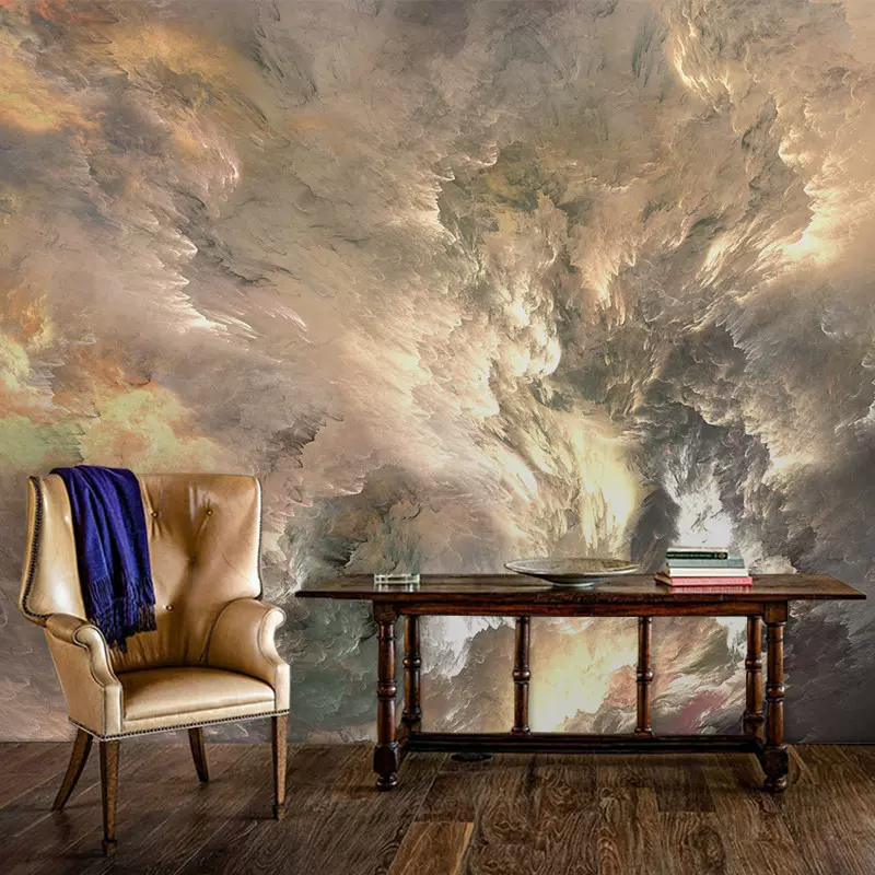 云朵墙纸渐变色ins风电视北欧背景墙壁纸客厅卧室16d自粘