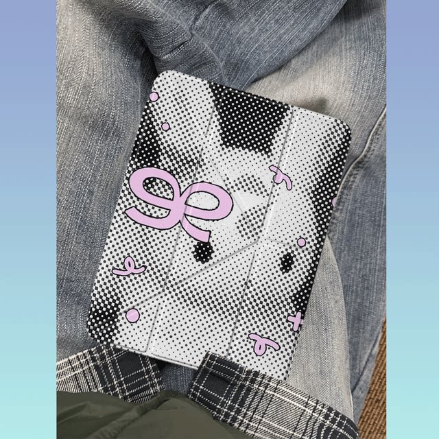 Original niche pixel rabbit iPad 9 generation 2025 new 11 generation Apple Air7Y fold anti-bend iPad shell three-fold ninth generation flat shell 11-inch Pro acrylic suitable for mini6 pen slot