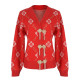 Stubborn 2025 Spring New Year Red Chinese Women's Knitted Cardigan Chinese Style Buttoned V-neck Sweater Jacket Women 8924