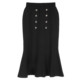Stubborn 2025 new wool commuter college style breasted fish tail medium length knitted high waist A-line skirt for women
