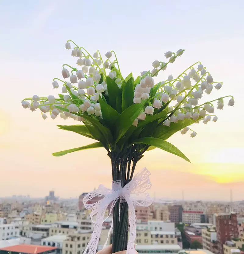 仿真鈴蘭花結婚慶手捧花假花小清新拍照道具插裝飾