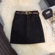 Mao Wa suit half -body skirt female 2024 autumn and winter new high -waisted anti -light A -line skirt shows thin bottom bag hip skirt
