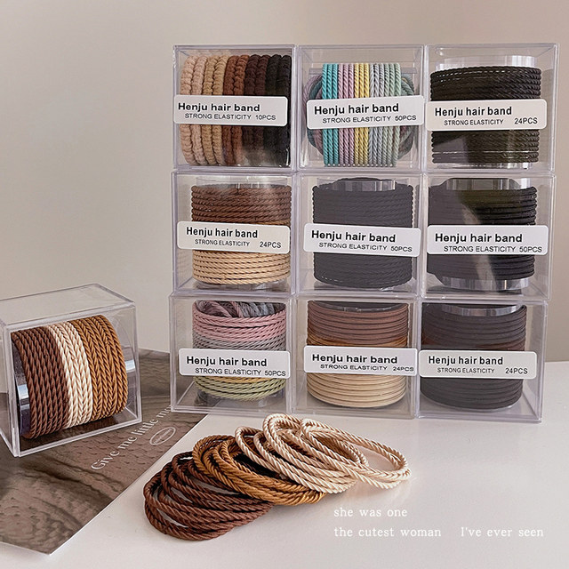 2025 new small leather case for women in autumn tied hair high elastic durable hair rope hair loop headgear