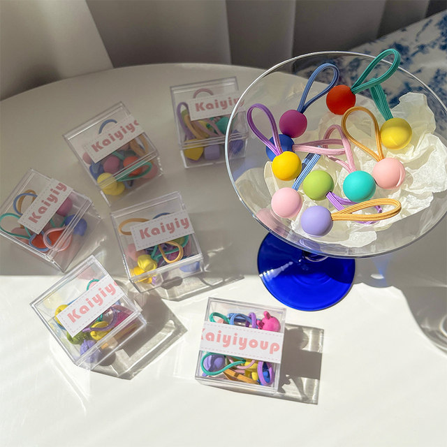 10 packs of candy-colored hair ropes, simple hair ropes for women, ponytail hair ties, forest-style rainbow small rubber bands, hair headbands