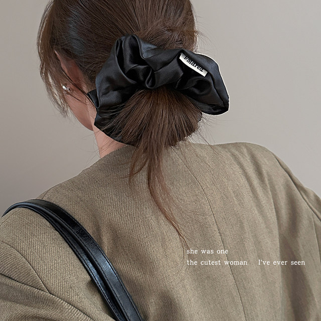 Maillard gentle satin large intestine hair circle for women with high-end meatballs tied hair rope rubber band pony tail headdress hair accessories