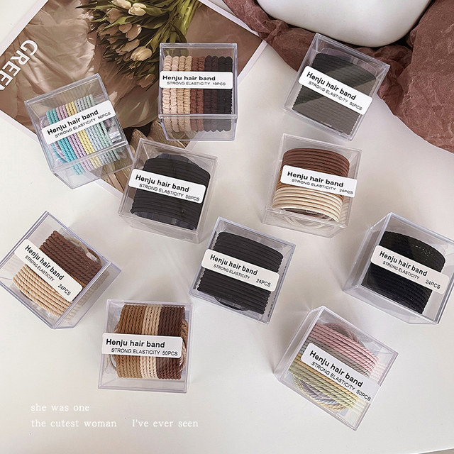 2025 new small leather case for women in autumn tied hair high elastic durable hair rope hair loop headgear