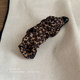 Retro leopard print polka dot pleated banana clip vertical clip female high-end 2025 new style half-tied hairpin headwear on the back of the head