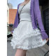 White lace fluffy cake short skirt for women in summer new large size lining high waist slim small A-line gauze skirt
