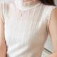 White top lace sweater knitting bottoming shirt French sleeveless suspender vest female half high neck in a suit