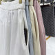 Washed cotton pocket skirt for women in spring and summer new high-waist casual versatile cotton skirt lace spliced ​​a-line skirt