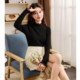 Tang Shi Half Turnie Sweater Women's 2025 Spring New Slim Slim Temperature Inner Lace Base Shirt Top