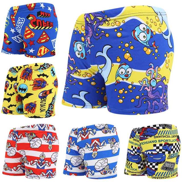 Children's cartoon swimming trunks cute baby comfortable flat corner boy girl beach sun protection swimming shorts manufacturer