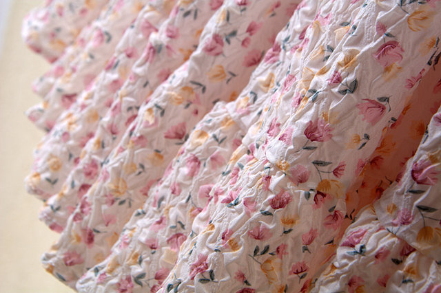 Korean version of sweet pleated floral lady high -waisted panton skirt summer new printed large skirt cake cake short skirt