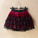 Golden velvet panton skirt women's autumn and winter high waist thin, multi -layer cake skirt, lace edge net yarn A -line skirt