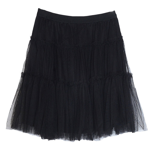 High-waisted short skirt for women in spring and summer new mesh skirt versatile skirt pleated fluffy cake skirt anti-exposure pants skirt