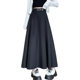 Boxer skirt female autumn and winter new pleated skirt suit thick sweet style skirt high waist thin A -line long skirt
