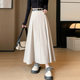 Boxer skirt female autumn and winter new pleated skirt suit thick sweet style skirt high waist thin A -line long skirt
