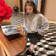Avocadong is a sweet and beautiful black and gray denim skirt (with trousers) spring and summer versatile short skirt
