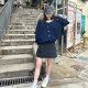 Avocadong is a sweet and beautiful black and gray denim skirt (with trousers) spring and summer versatile short skirt
