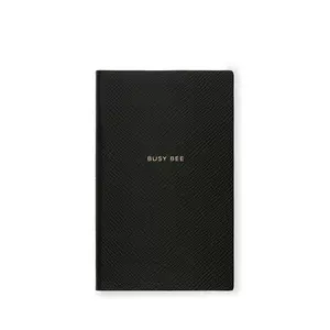 Smythson Black Piece of Cake Chelsea Notebook in Black