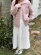 Sweet girl mixed pink buckle lapel cardigan sweater for women Spring and Autumn 2025 lazy style thickened outer sweater jacket
