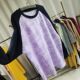 2025 Spring New Japanese Sweet and Cute Loose Large Size Tie Dye Print Women's Ragnant Sleeve Sweatshirt
