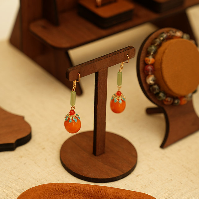 Jewelry display stand walnut flower window earring stand arch bracelet stand store jewelry display shooting props