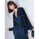 COCOBELLA heavy industry pleated satin elegant stand collar shirt for women new Chinese style two-wear Chinese style shirt SR0045