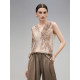 COCOBELLA Heavy Industry Gradient Sequin Embroidery Can Wear Outer Vest Spring and Summer Light Luxury Sleeveless Shirt VT0029