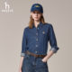 Hazzys Haggis denim shirt women's autumn retro washed loose cotton jacket trendy
