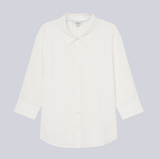 Hazzys Fashion Women's White Loose Cropped Sleeve Shirt Top Women's Casual Summer Shirt Jacket