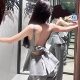2025 Spring new sweet bow decoration short skirt hem suspender vest women's top 3067008
