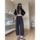 Large size white wide-leg pants for women fat mm summer thin style slimming nine-point loose Haruna radish pants casual straight pants