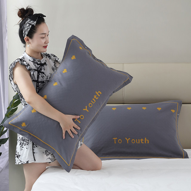
Snap gauze pure cotton pillowcase one-piece larger thickened pillowcase household four-season pillow core cover single adult cover