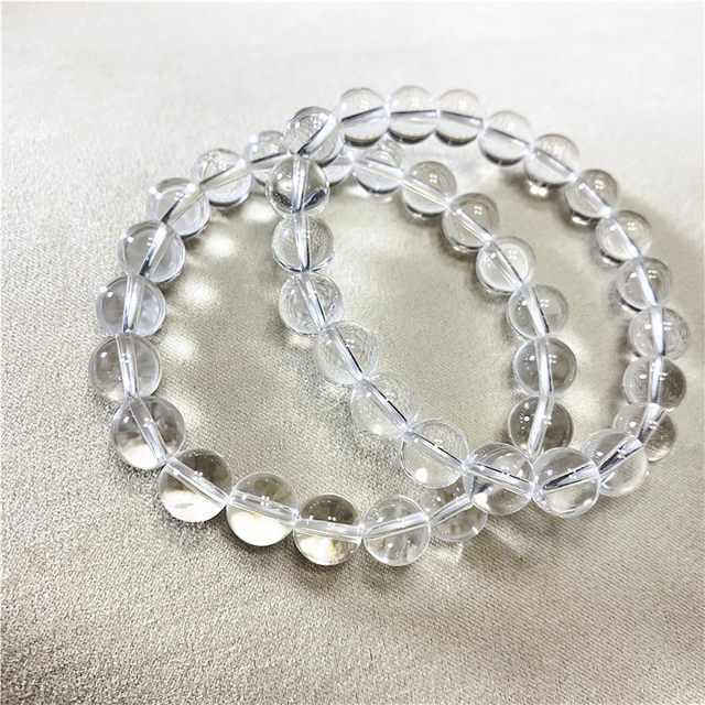 Natural 5A white crystal bracelet transparent beads Brazilian crystal bracelet genuine white crystal men and women support re-check
