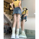 New retro washing and versatile temperament denim skirt Korean summer fashion hip-pack A-line short skirt
