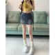 New retro washing and versatile temperament denim skirt Korean summer fashion hip-pack A-line short skirt
