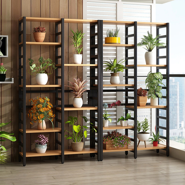 Iron flower rack storage rack balcony indoor partition living room ...