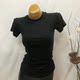 South Korean INS women's sweet honey retro dark red pocket sexy basic model short -sleeved T -shirt 2019 new model