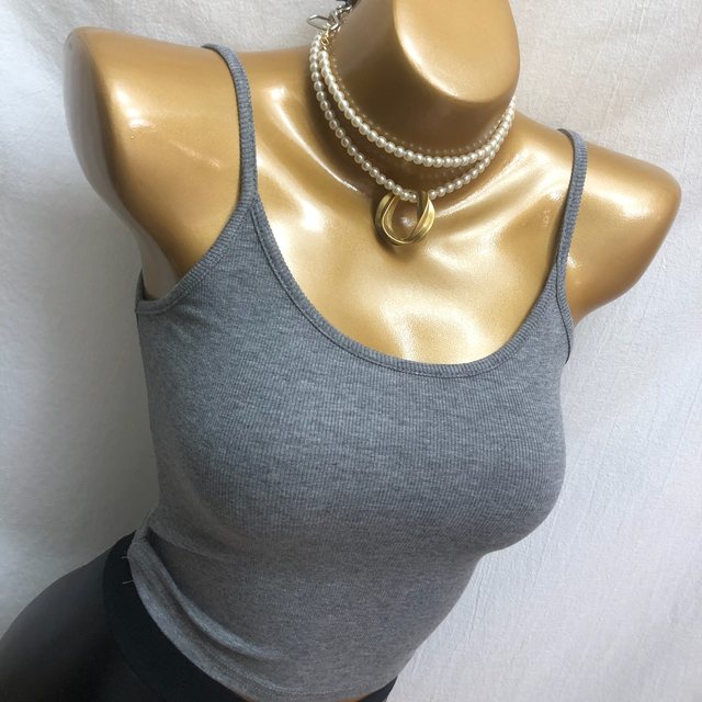 hong imitation basic bi ready classic style~INS sexy low U-neck showing breasts and large thin straps tight camisole summer