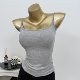 Breasts wheeze~ Good to wear, sexy U-neck with breast pads, thin shoulder straps, camisole for women, skin-friendly inner layering shirt