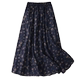 Summer 2024 simple outfit new style for women's elastic waist long skirt A-line skirt retro pocket floral skirt
