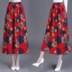 Large size linen retro long skirt dancing skirt for women summer mid-length high waist A-line slim literary A-line skirt