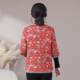 Mom adds velvet warmth in autumn and winter for 7-quarter sleeve vest for the elderly, round neck, middle-sleeved cotton coat, middle-aged and elderly large-size loose top