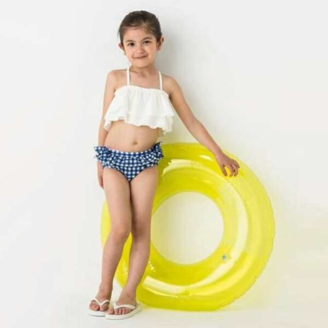 Export Japanese children's cute plaid split bikini hot spring swimsuit girls' split swimming