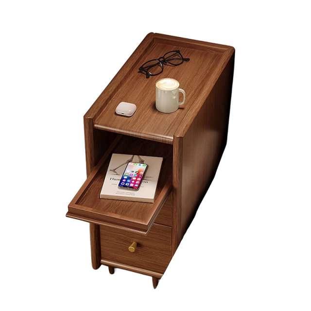 Solid wood bedside table full -solid wood small 30 cm narrow cabinet home bedroom 20 cm bedside ultra -narrow pinch cabinet