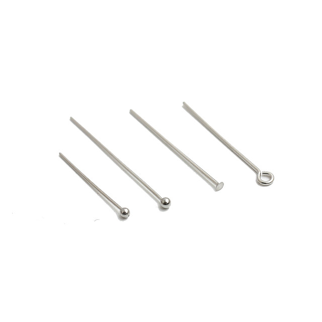 diy accessories non-fading stainless steel titanium steel T-shaped needle 9-shaped needle round head needle flat head needle handmade beading material